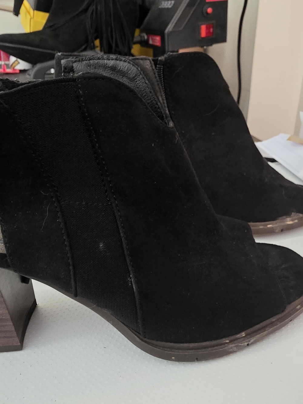 Farah Black Suede Ankle Booties